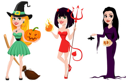Melyssa housewife interview undress Stock Vector Woman In Halloween Devil Costume